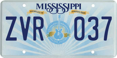 MS license plate ZVR037