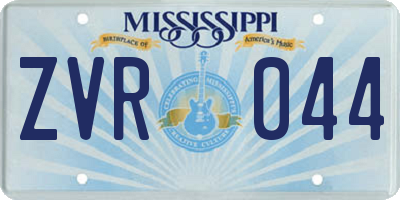 MS license plate ZVR044