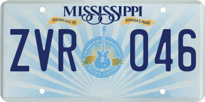 MS license plate ZVR046