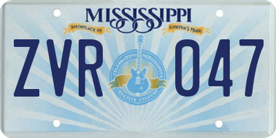 MS license plate ZVR047