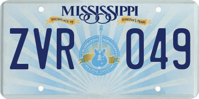 MS license plate ZVR049