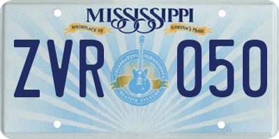 MS license plate ZVR050