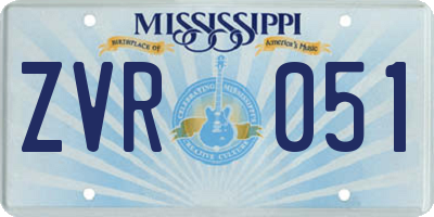 MS license plate ZVR051