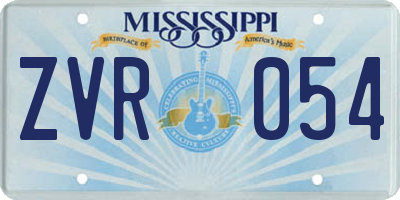 MS license plate ZVR054