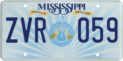 MS license plate ZVR059