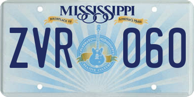 MS license plate ZVR060