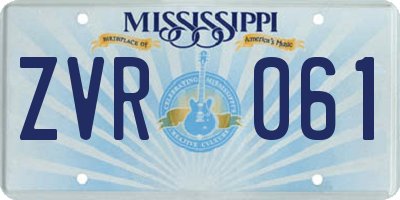 MS license plate ZVR061