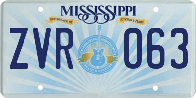 MS license plate ZVR063