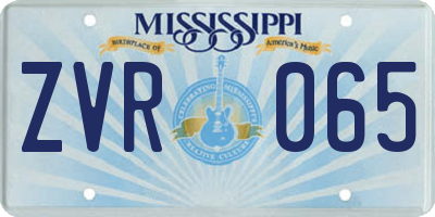 MS license plate ZVR065