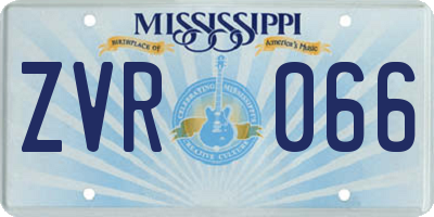 MS license plate ZVR066