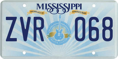 MS license plate ZVR068