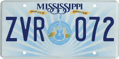 MS license plate ZVR072