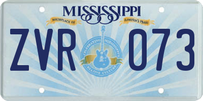 MS license plate ZVR073