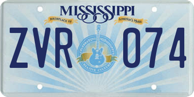 MS license plate ZVR074