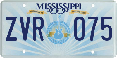 MS license plate ZVR075