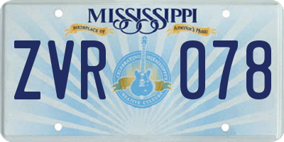 MS license plate ZVR078