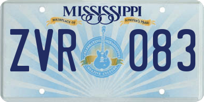 MS license plate ZVR083