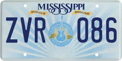 MS license plate ZVR086