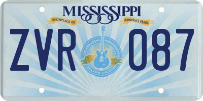 MS license plate ZVR087