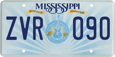 MS license plate ZVR090