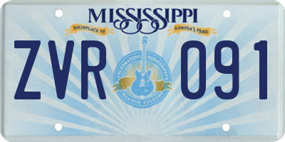 MS license plate ZVR091