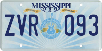 MS license plate ZVR093