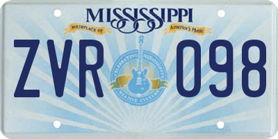 MS license plate ZVR098