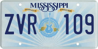 MS license plate ZVR109