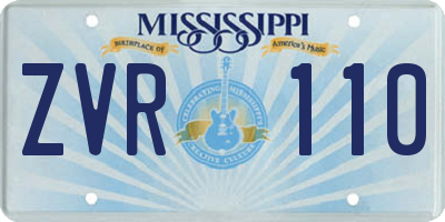 MS license plate ZVR110