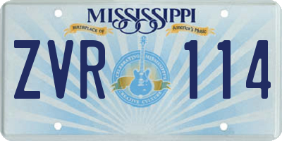 MS license plate ZVR114