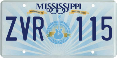 MS license plate ZVR115