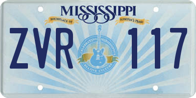 MS license plate ZVR117