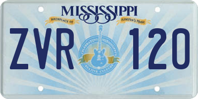 MS license plate ZVR120