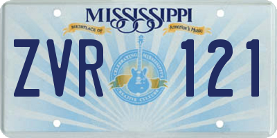 MS license plate ZVR121