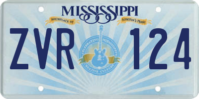 MS license plate ZVR124