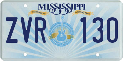 MS license plate ZVR130