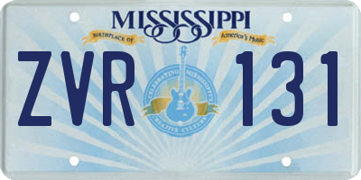MS license plate ZVR131