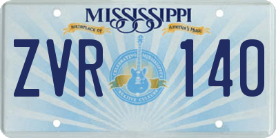 MS license plate ZVR140