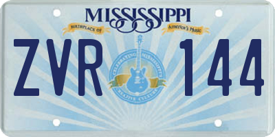MS license plate ZVR144