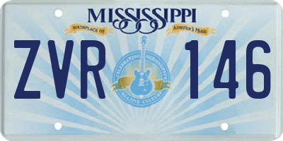MS license plate ZVR146