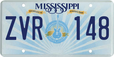 MS license plate ZVR148