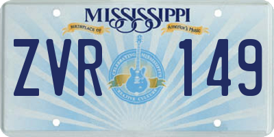 MS license plate ZVR149