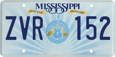 MS license plate ZVR152