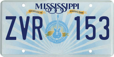 MS license plate ZVR153