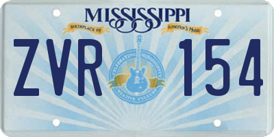 MS license plate ZVR154