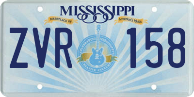 MS license plate ZVR158