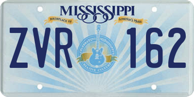 MS license plate ZVR162