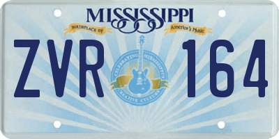 MS license plate ZVR164