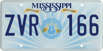 MS license plate ZVR166