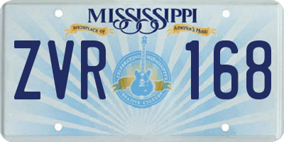 MS license plate ZVR168